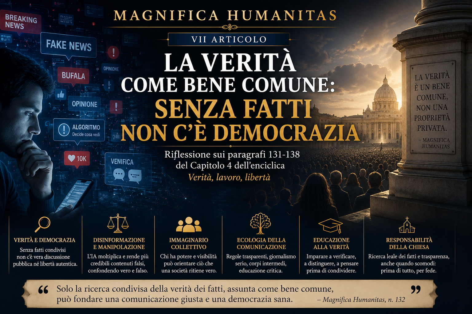 MAGNIFICA HUMANITAS VII. La verità come bene comune: senza fatti non c’è democrazia