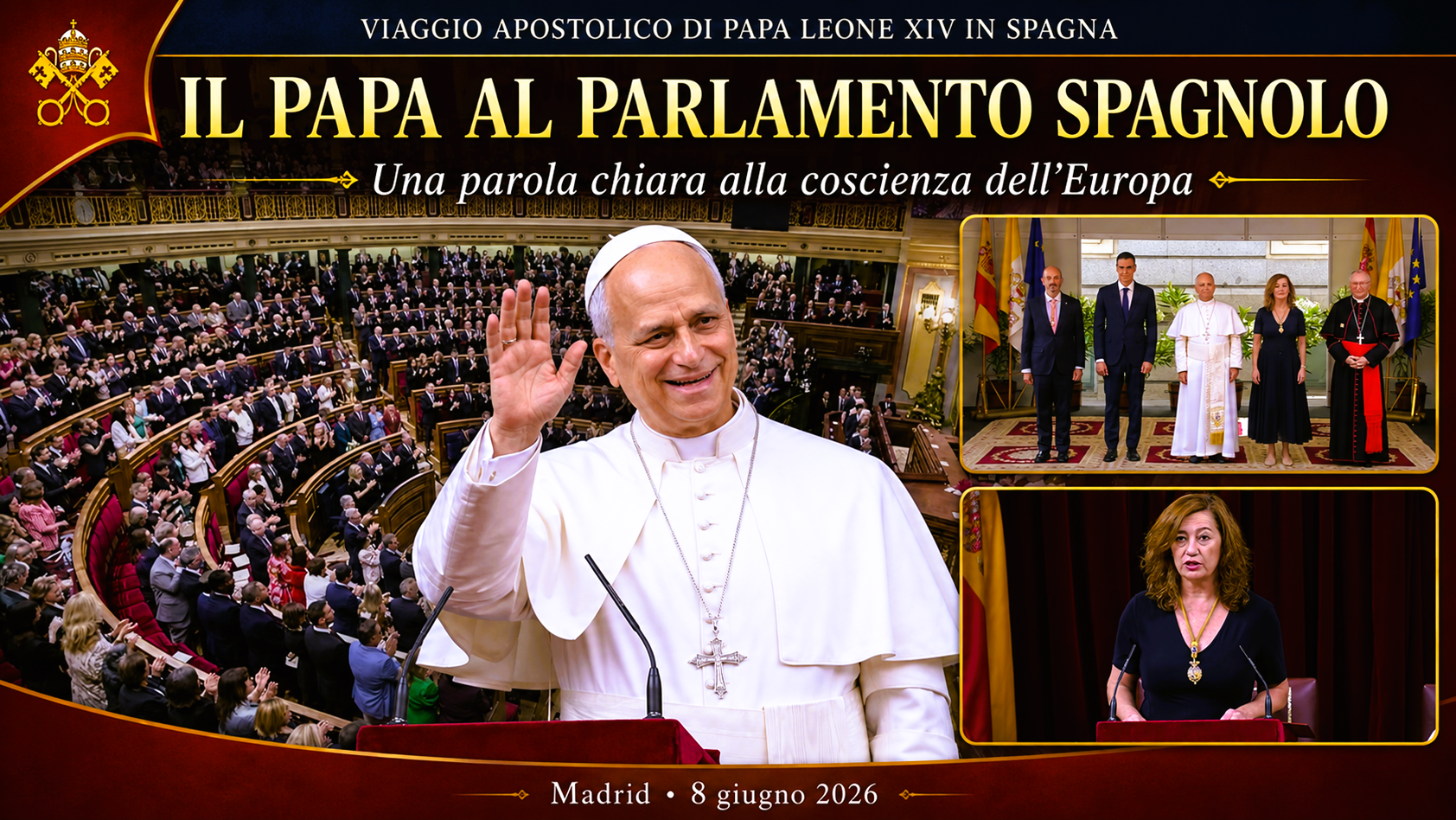 L’APPLAUSO E LA COSCIENZA: LEONE XIV DAVANTI AL PARLAMENTO SPAGNOLO