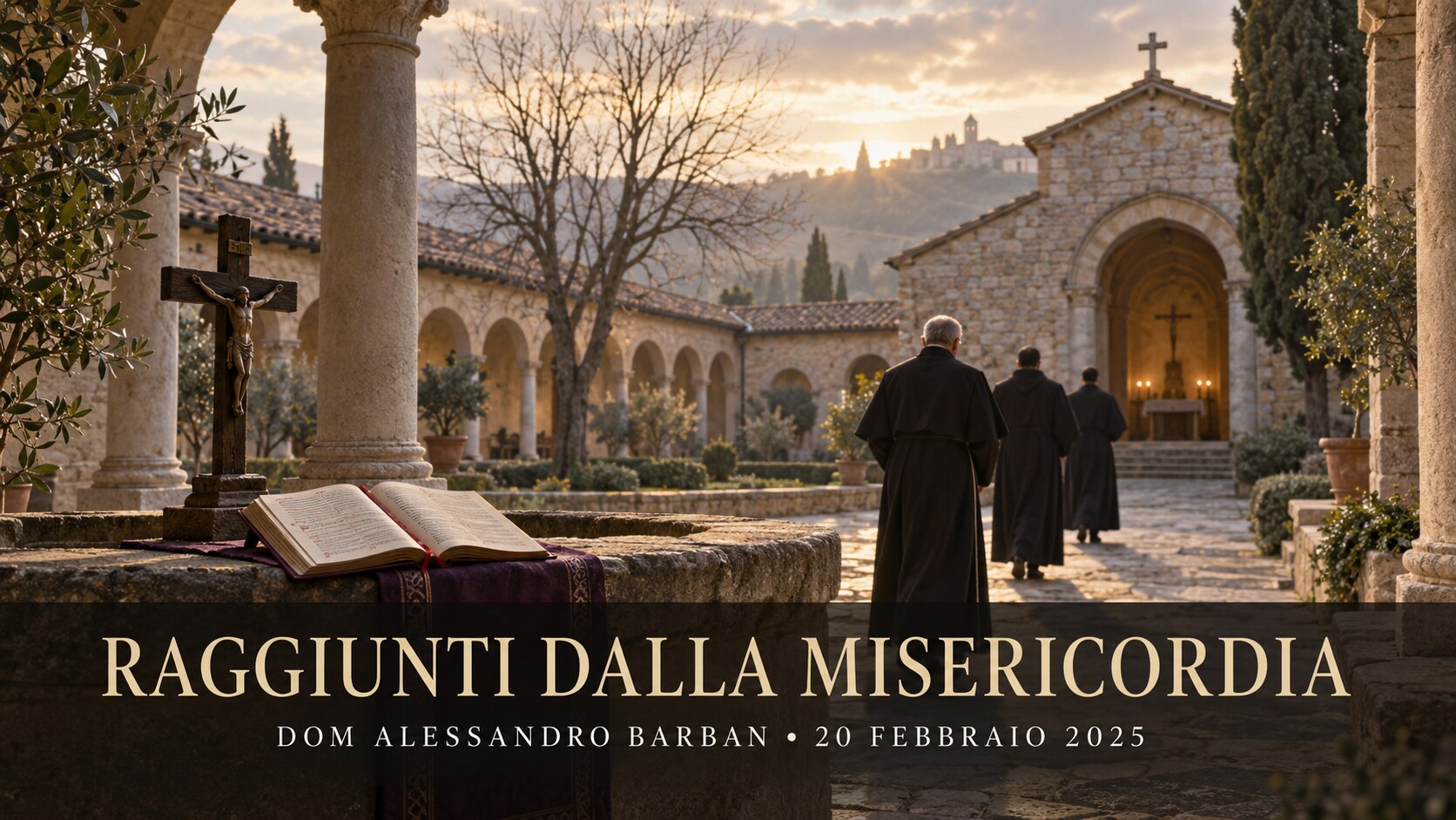 Sacerdoti in un monastero umbro durante il cammino quaresimale con dom Alessandro Barban